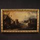 Great 18th century painting landscape with knights