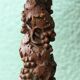 Carved wooden lamp, Corinthian column, 17th century