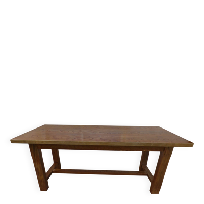 Table de ferme 1 tiroir en chêne massif de couleur naturel - Totalement res