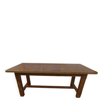 Farm table with 1 drawer in solid oak, natural colour - Totally res