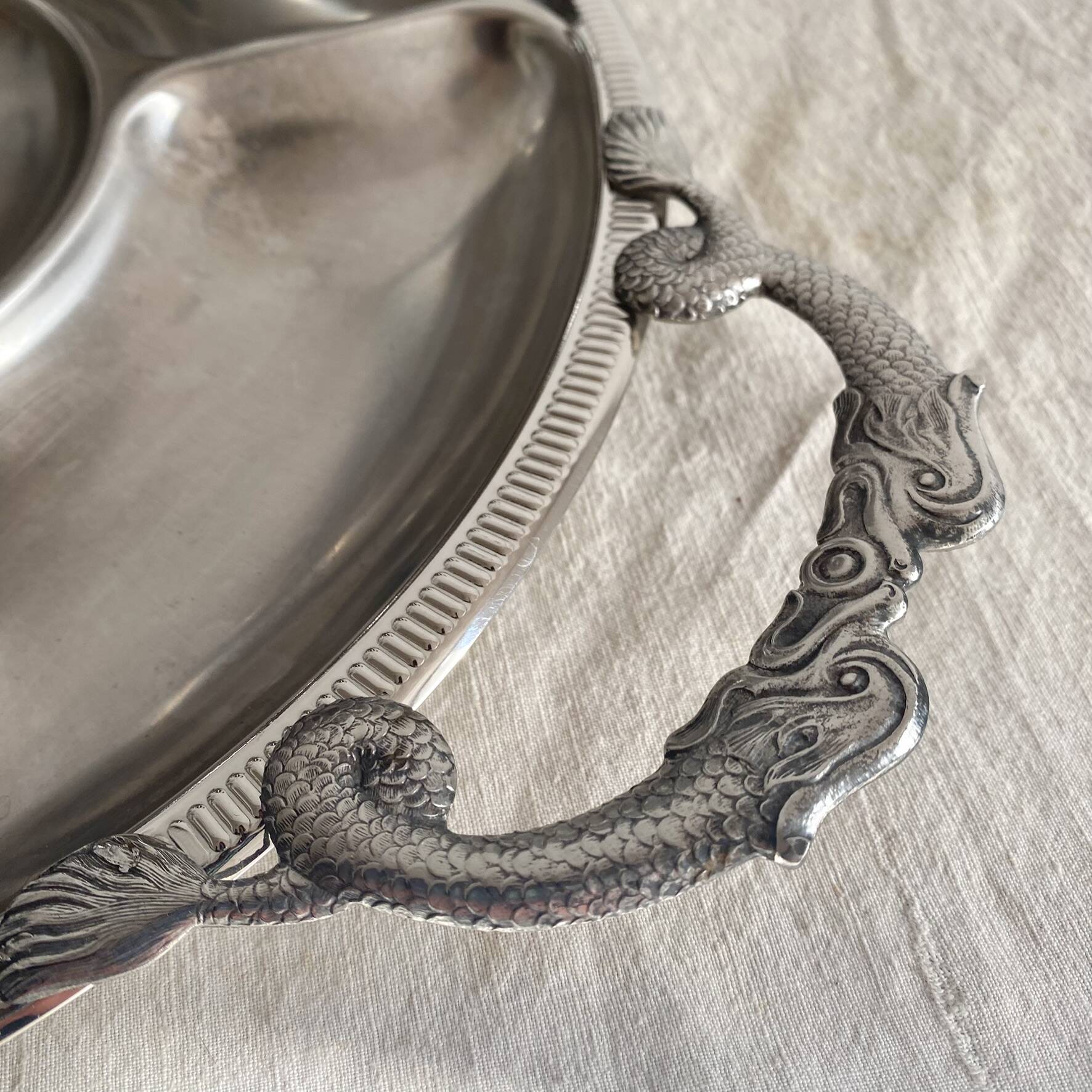 Mat stainless steel aperitif platter Jean Couzon