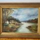 Grand tableau maison au bord de l’eau