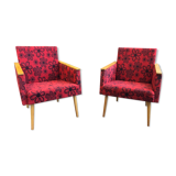 Pair of vintage armchairs dynamic design 60s/70s