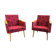 Pair of vintage armchairs dynamic design 60s/70s