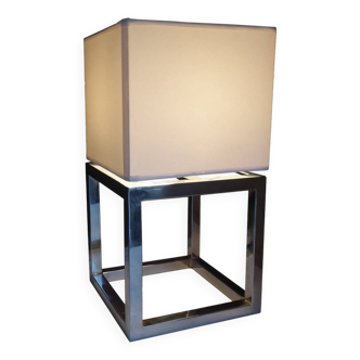 Vintage modernist lamp chrome steel 1970's