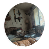 Italian round wall mirror from the 1960s.