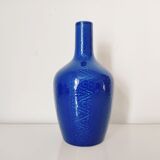 Blue vase geometric incised decoration