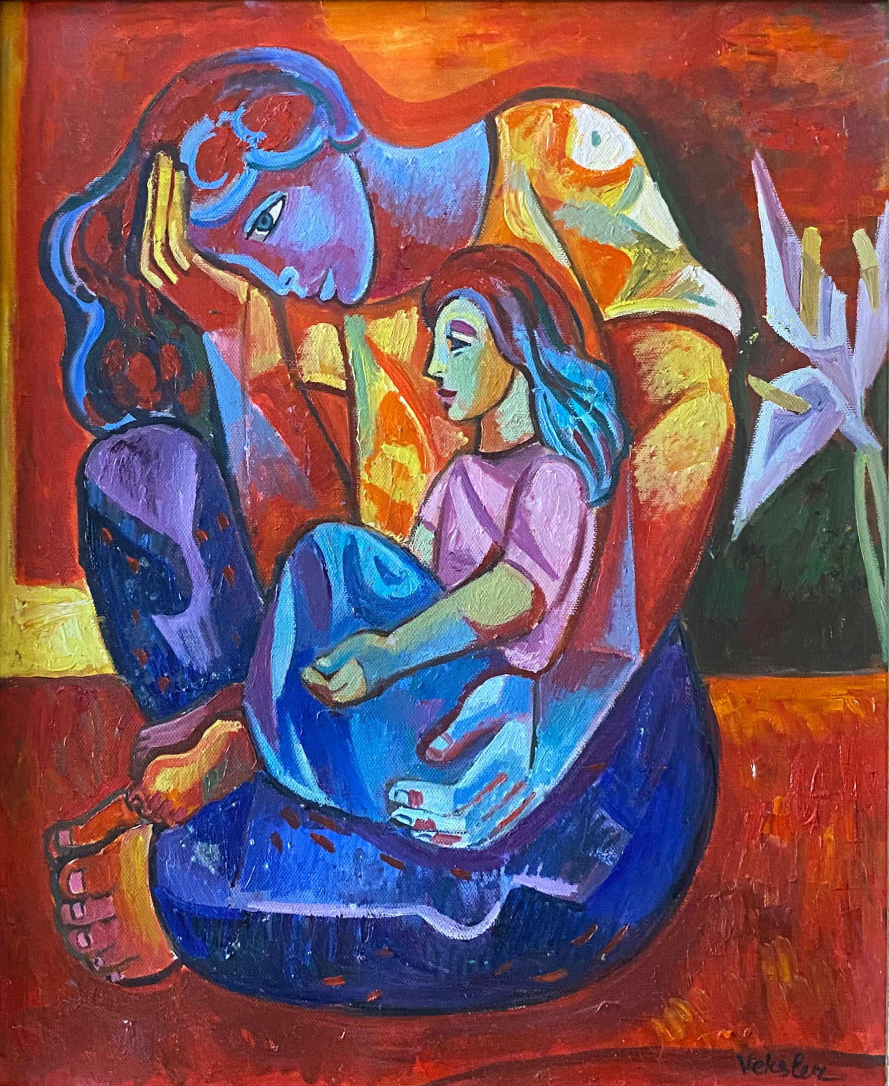 Womenoil on canvas by samuel veksler