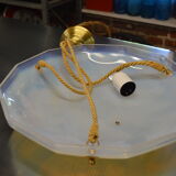 Art deco printed opalescent glass suspension decorated with butterflies