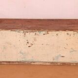 Antique 9-drawer workshop cabinet in Burmese teak with original ecru patina