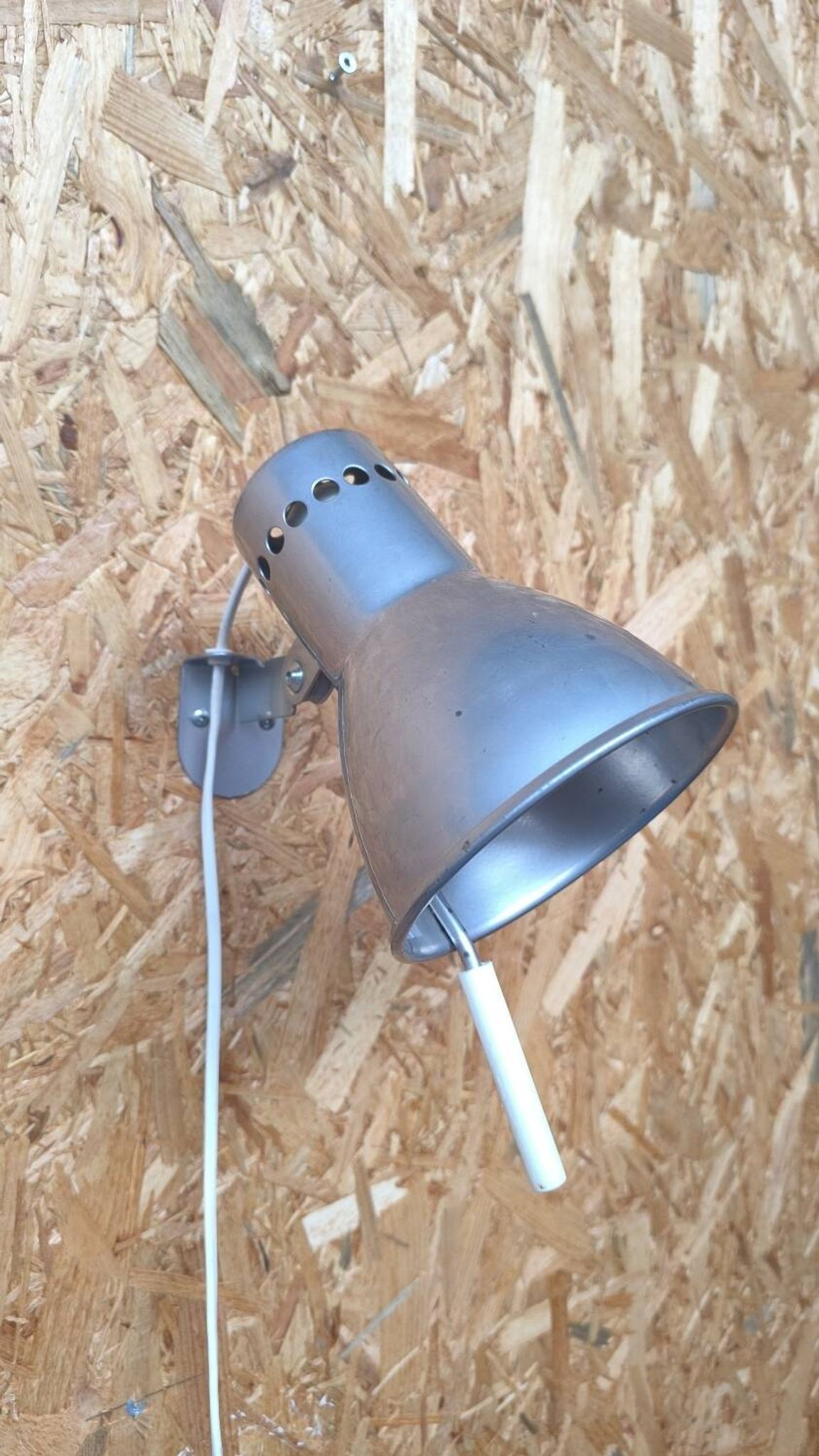Vintage brushed aluminum wall light
