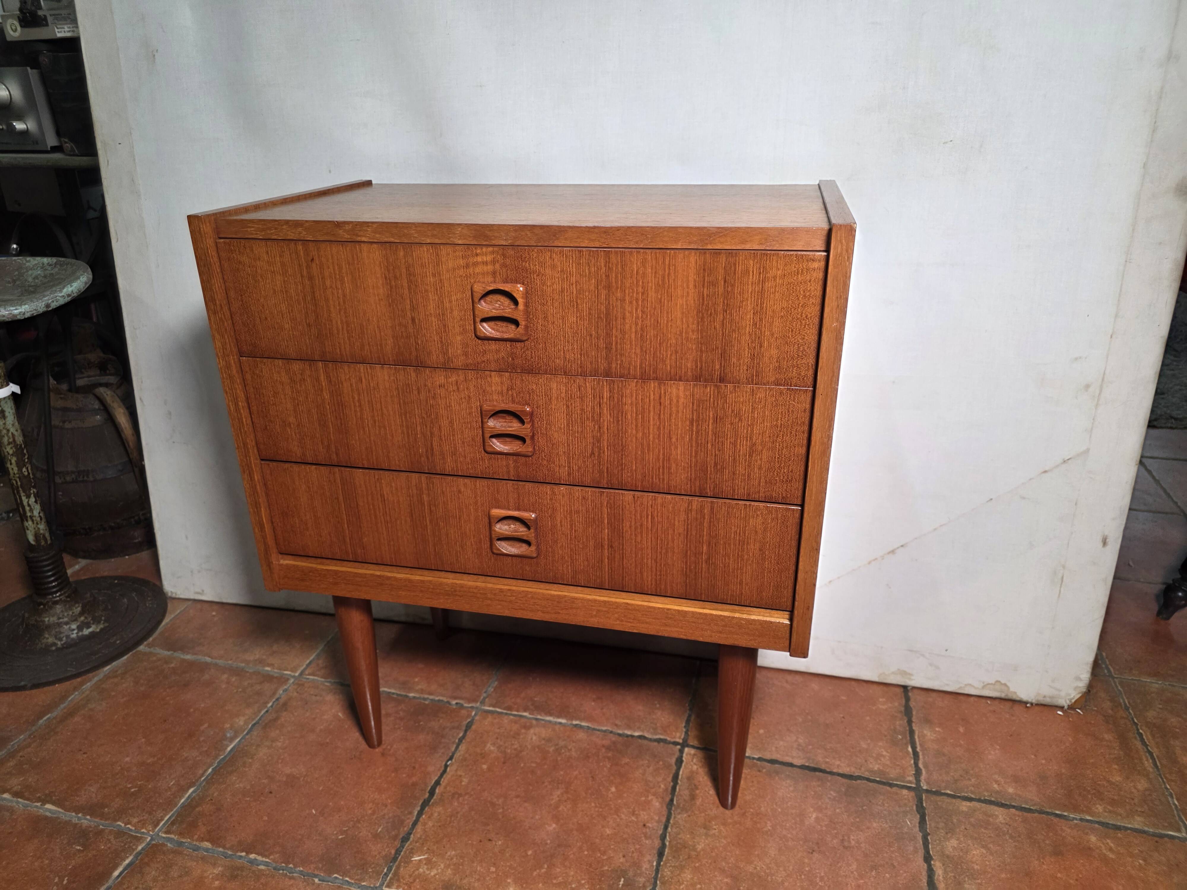 Scandinavian teak chest of drawers from the 1960s.
