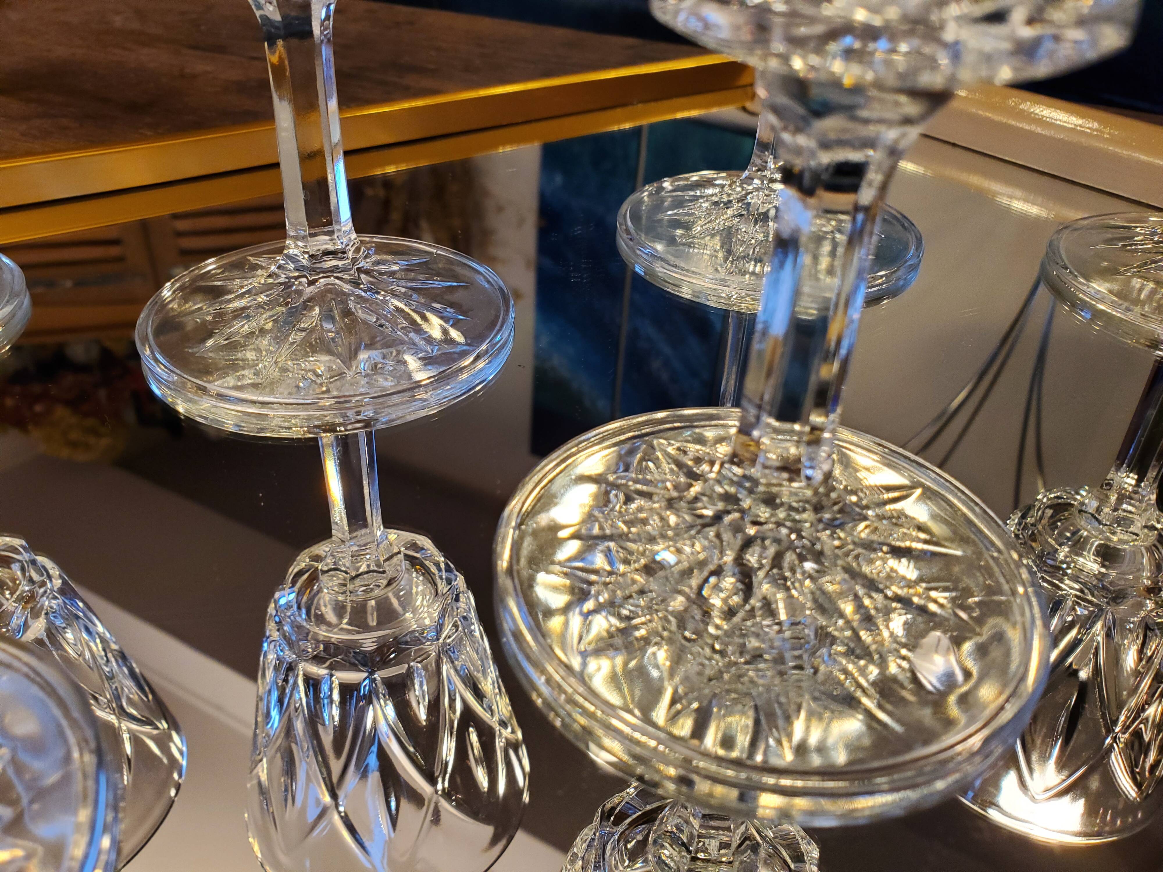 6 glasses on foot 70's