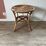 Rattan side table