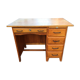 Vintage oak desk with 5 drawers and 1 pull.
