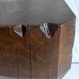 Brutalist solid oak side table – 40s/50s