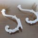 2 white cast iron pads art deco 30s 40s