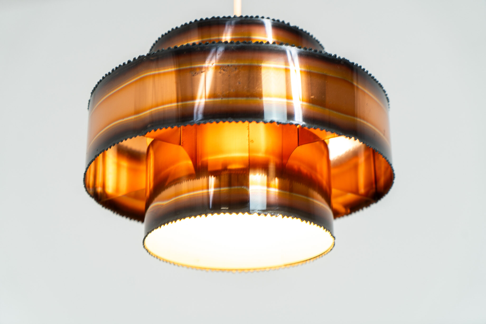 Brutalist burnt copper pendant by Svend Aage Holm Sørensen