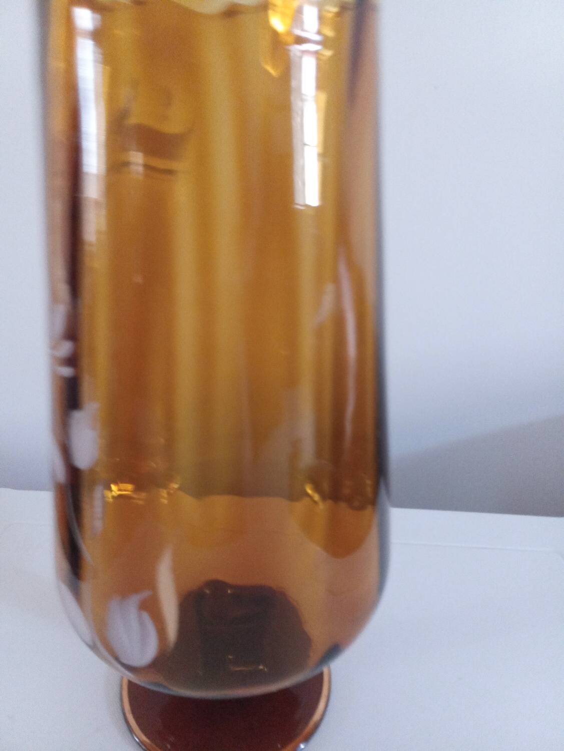 Amber blown glass vase