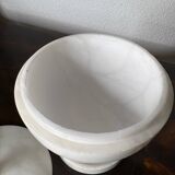 Alabaster and gilded bronze candy box