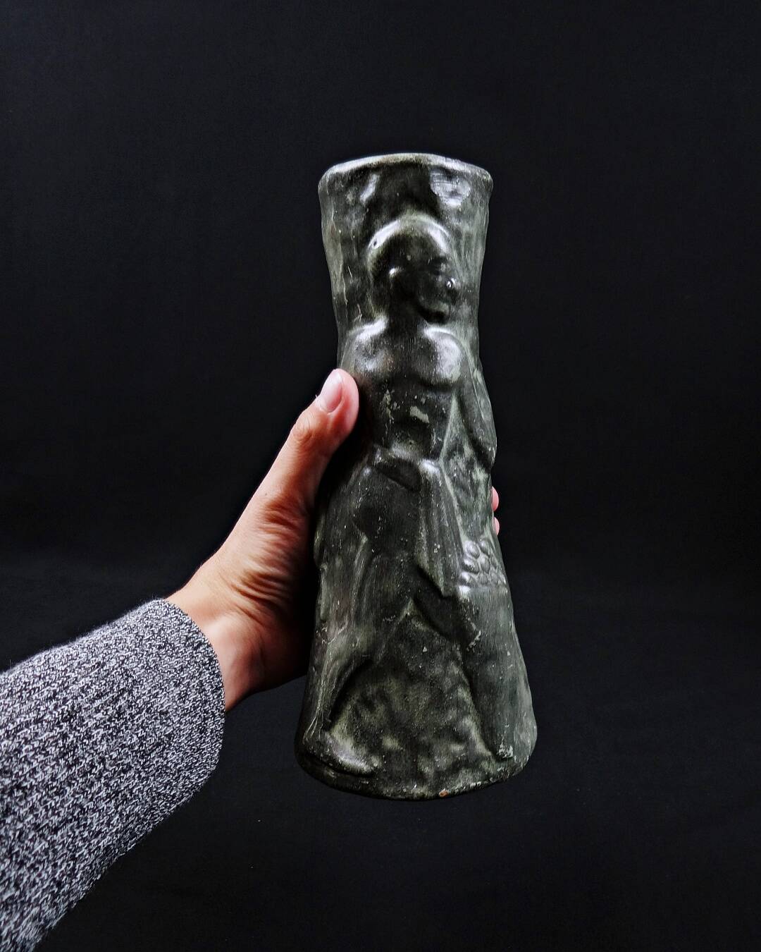 Terracotta vase in the style of Walter Gerhard Art Deco style 1960s