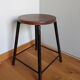Metal and wood workshop stool industrial style