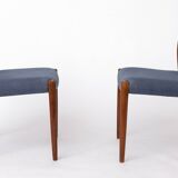 Pair Niels Møller Model 77 Teak Dining Chairs Danish Mid Century 1950s