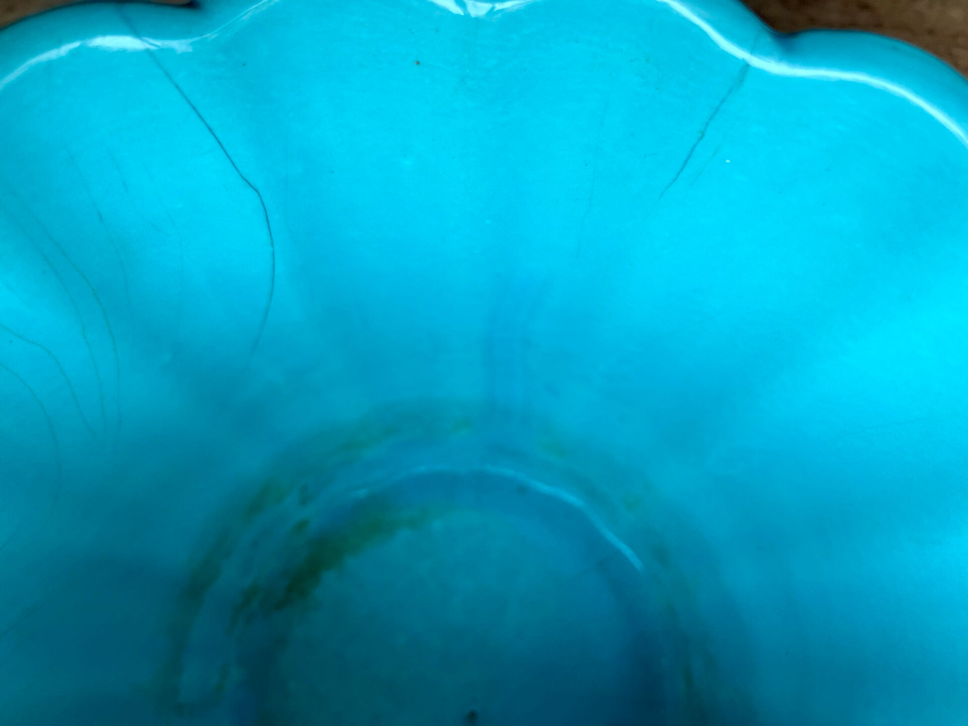 Cache-pot en céramique turquoise