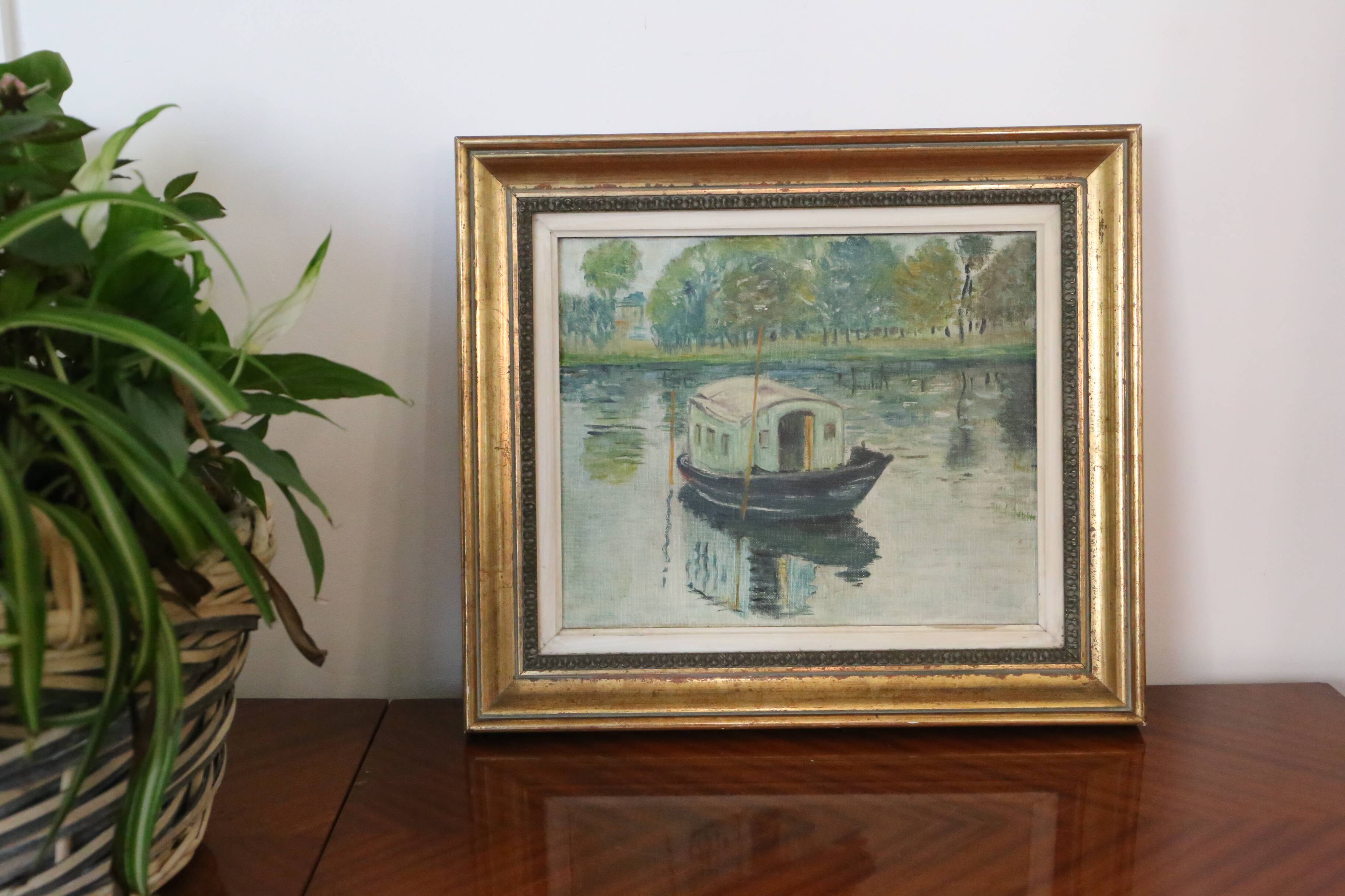 Oil painting on canvas, study work based on Monet.