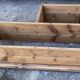 Large vintage wall shelf in raw wood
