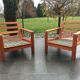Pair Scandinavian armchairs 1970s