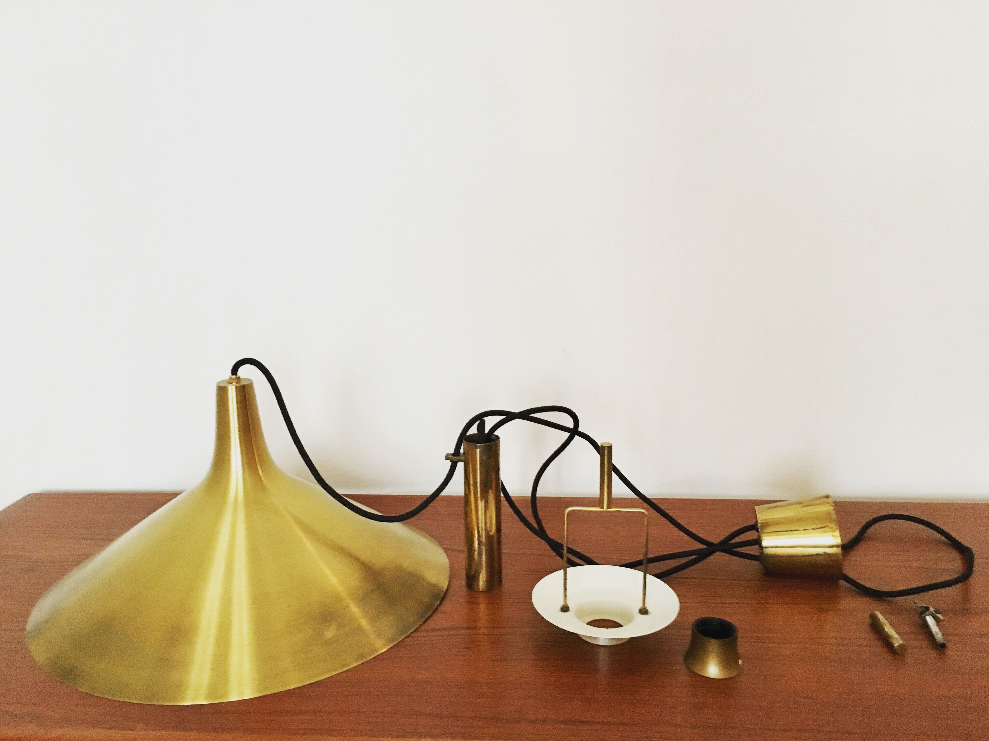 Mid Century Modern Fusijama brass pendant lamp by Th. Valentier