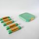 set of coasters and knife holders in mint green and gold art deco ceramic 1930