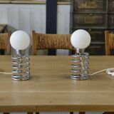 Pair of designer lamps, Spring model, by Ingo Maurer, 20th century