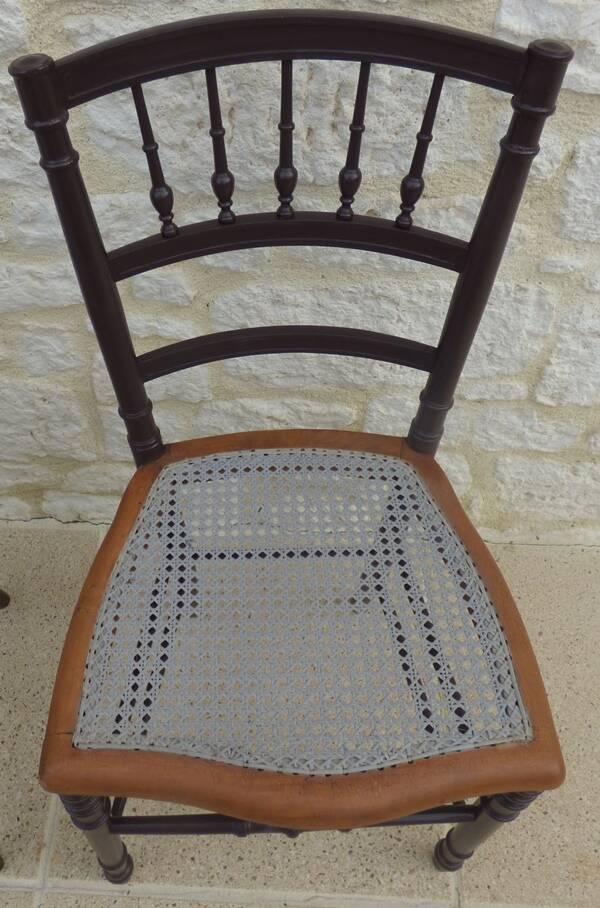 2 quality wooden caned chairs