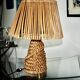 Vintage lamp in braided reed and bamboo