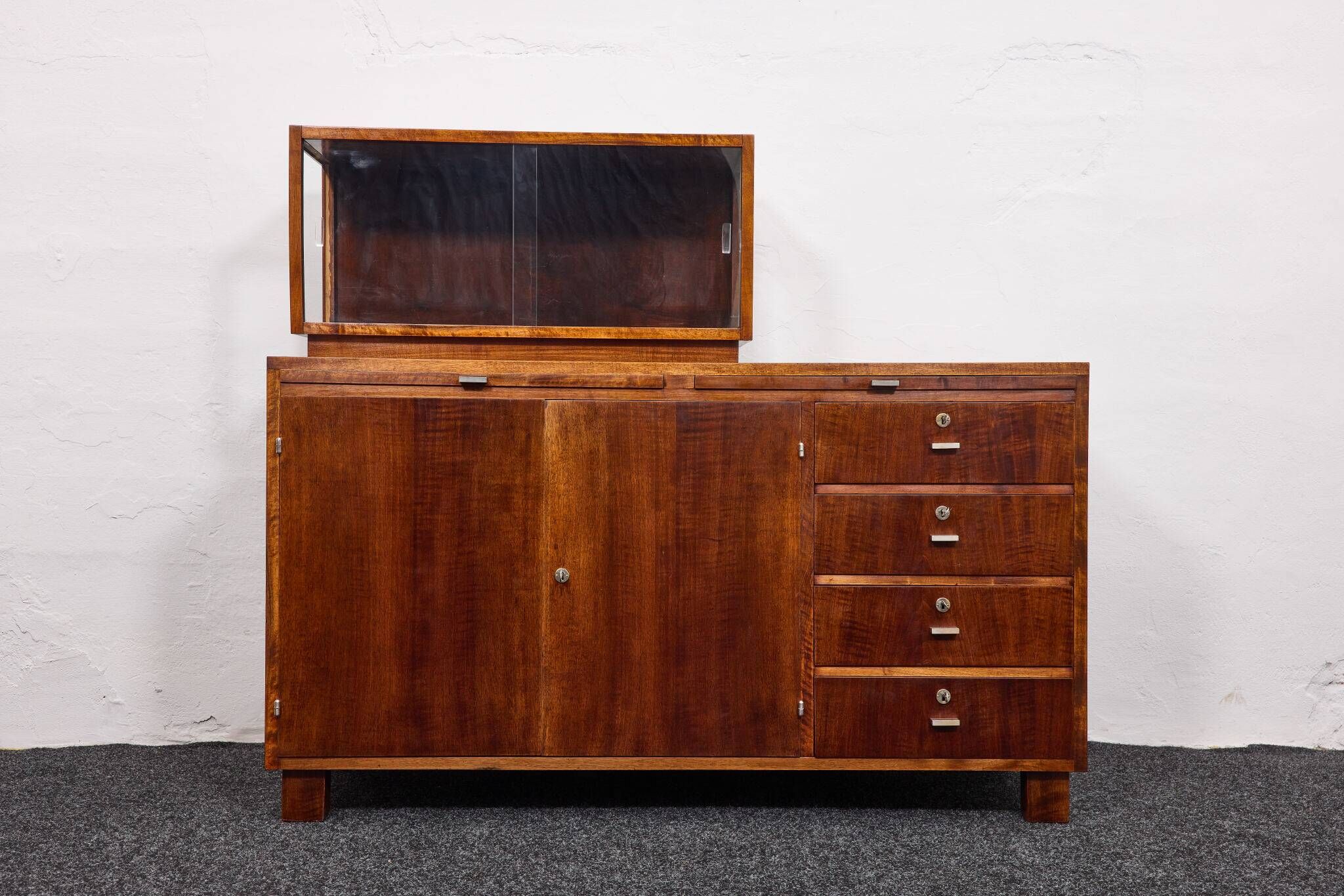 Buffet cubain en acajou de style Bauhaus, Gyula Kaesz, début des années 1940