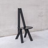 Set of six black dining chairs