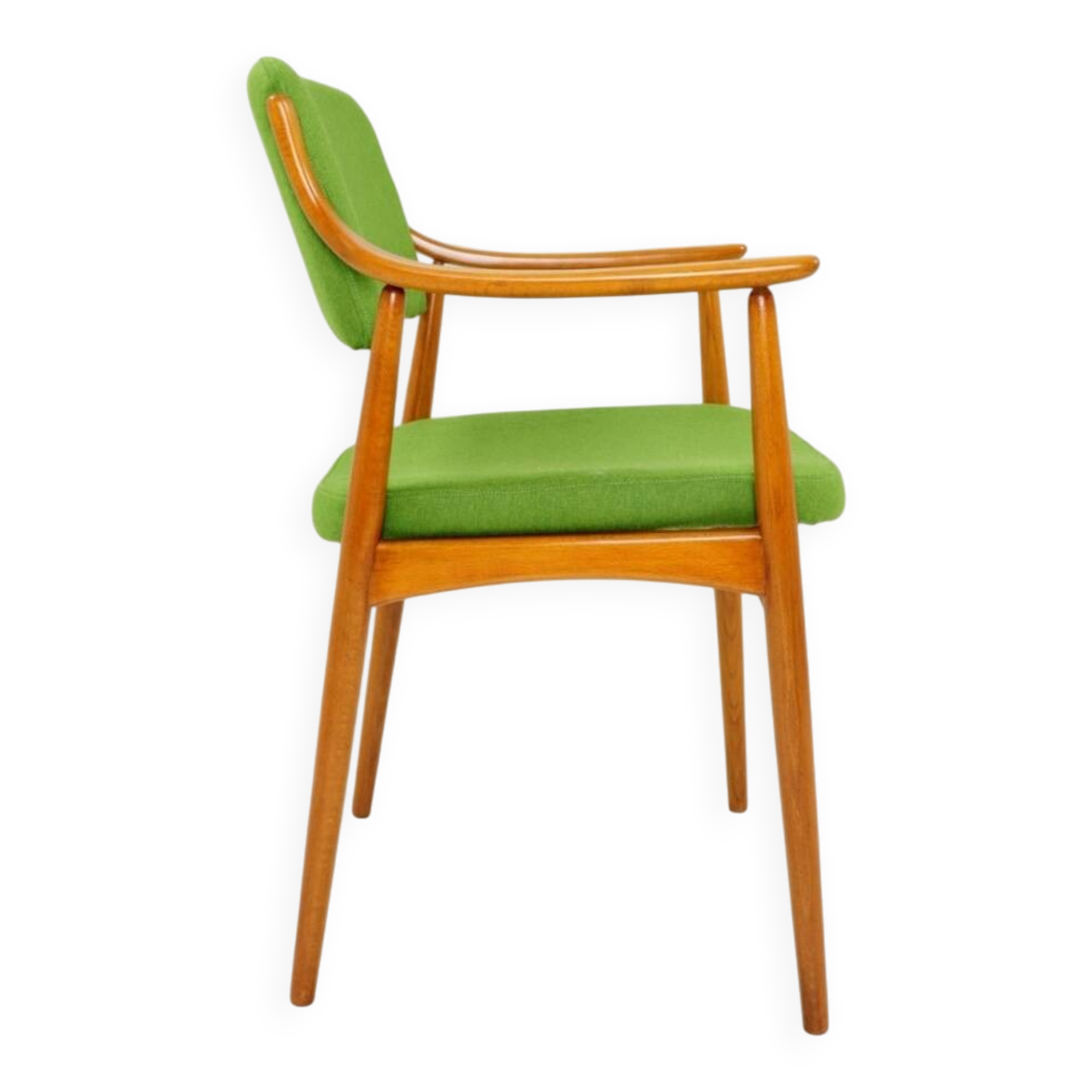 Vintage green wool office chair 1970