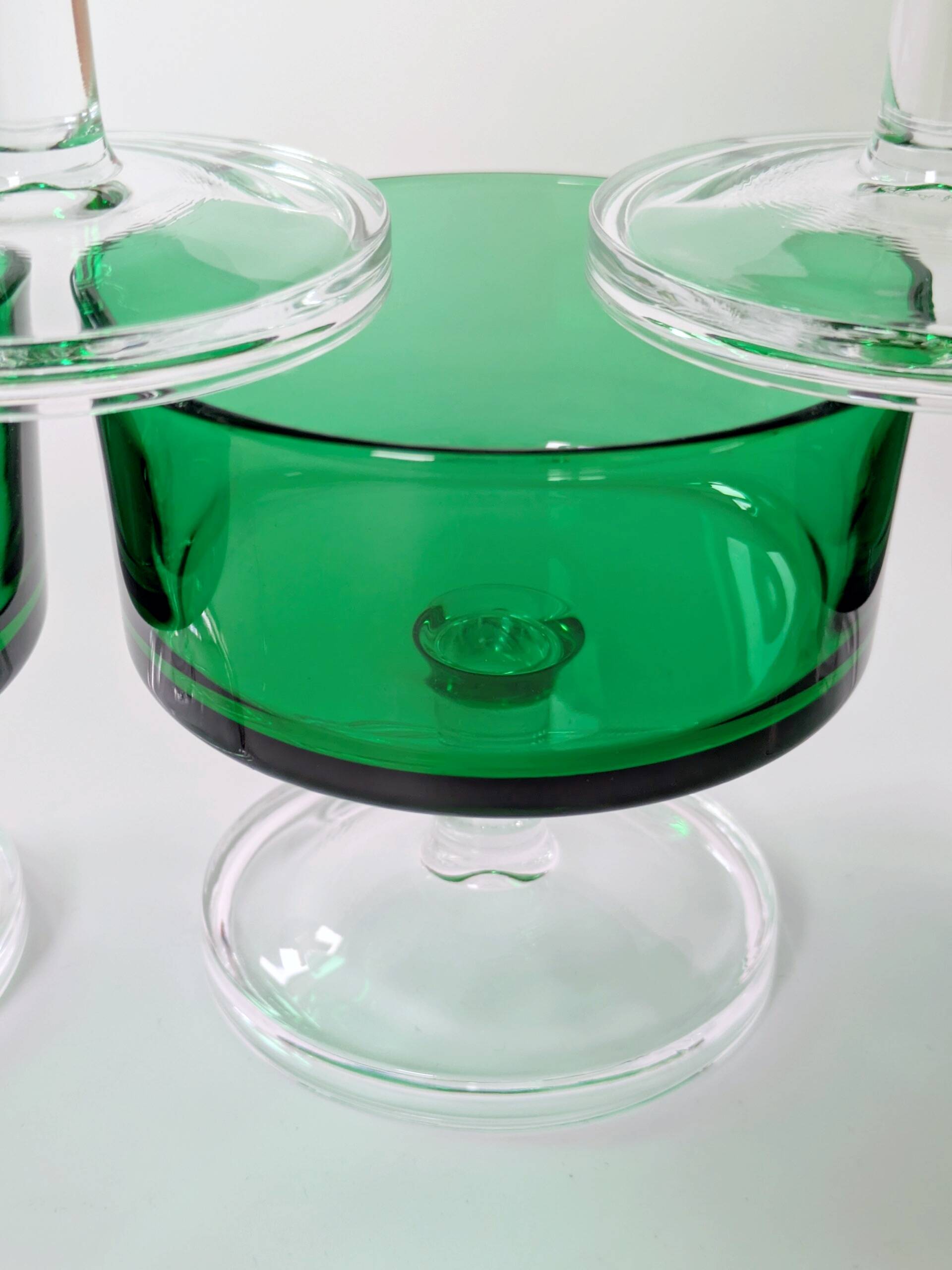 Lot de 6 coupes Luminarc vintage de couleur verte