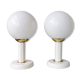 Set of 2 vintage Bony Design table lamps with 80s glass bulb hood