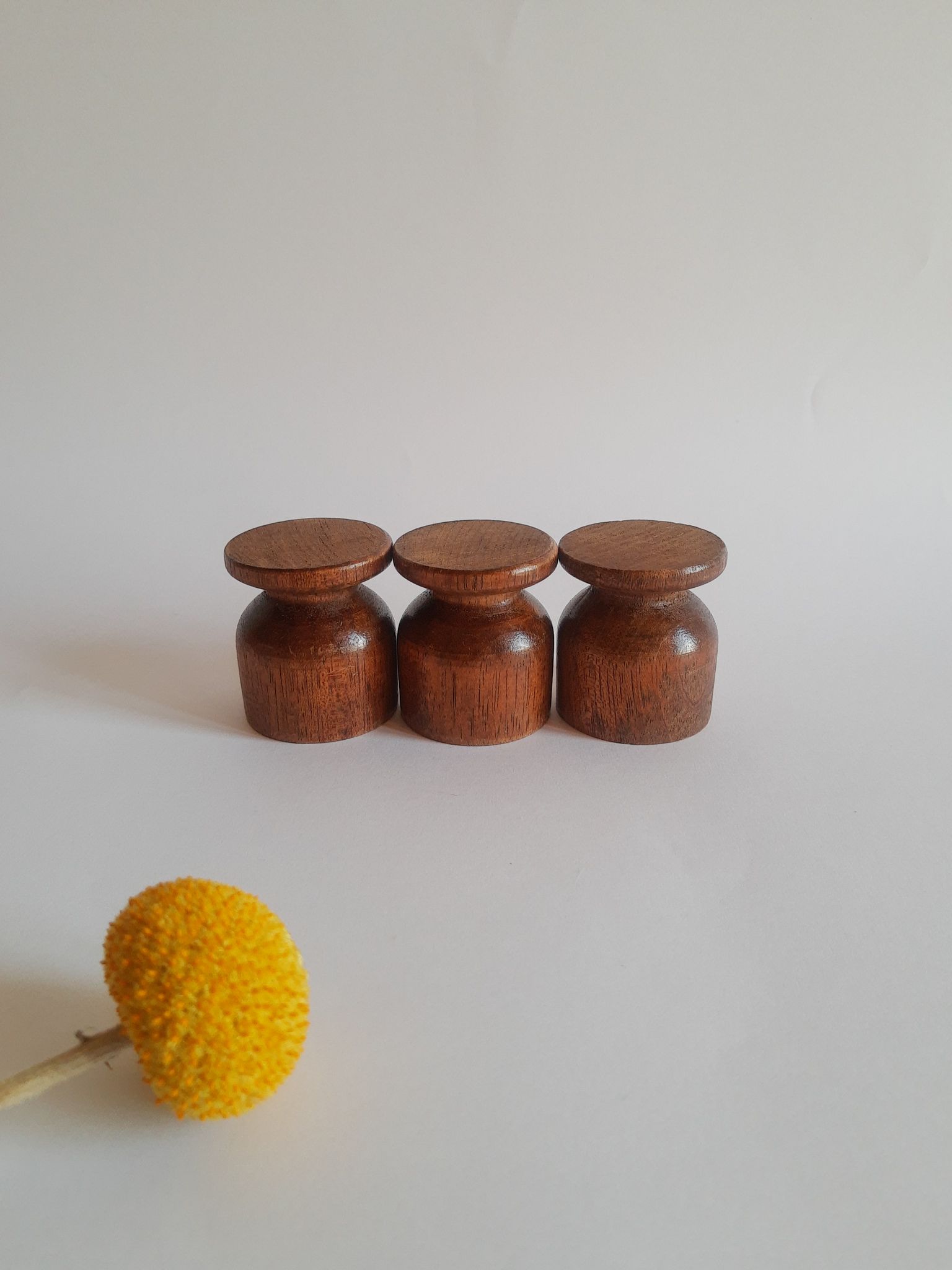 Set de 3 coquetiers en bois vintage