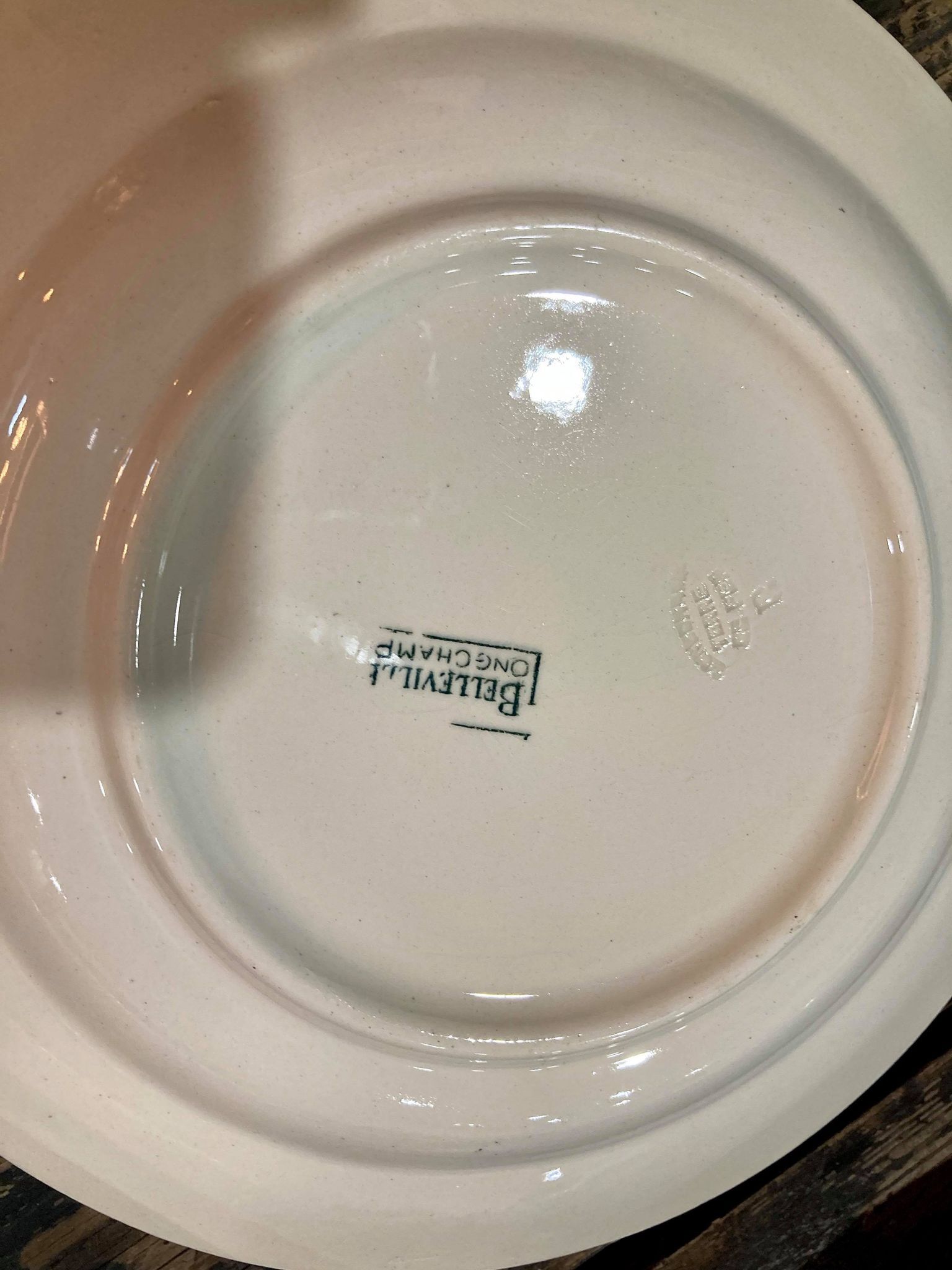 Lot of 10 plates in Terre de Fer Longchamp model Belleville