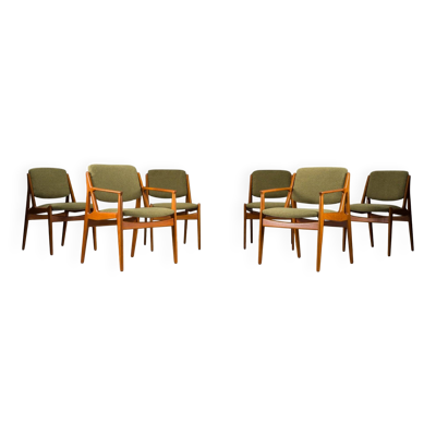 6 chaises danoises Ella en teck attribuées à Arne Vodder pour Vamo Sønderborg, années 1960