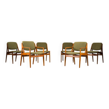 Danish Ella chairs in teak attributed to Arne Vodder for Vamo Sønderborg, 1960s, set of 6