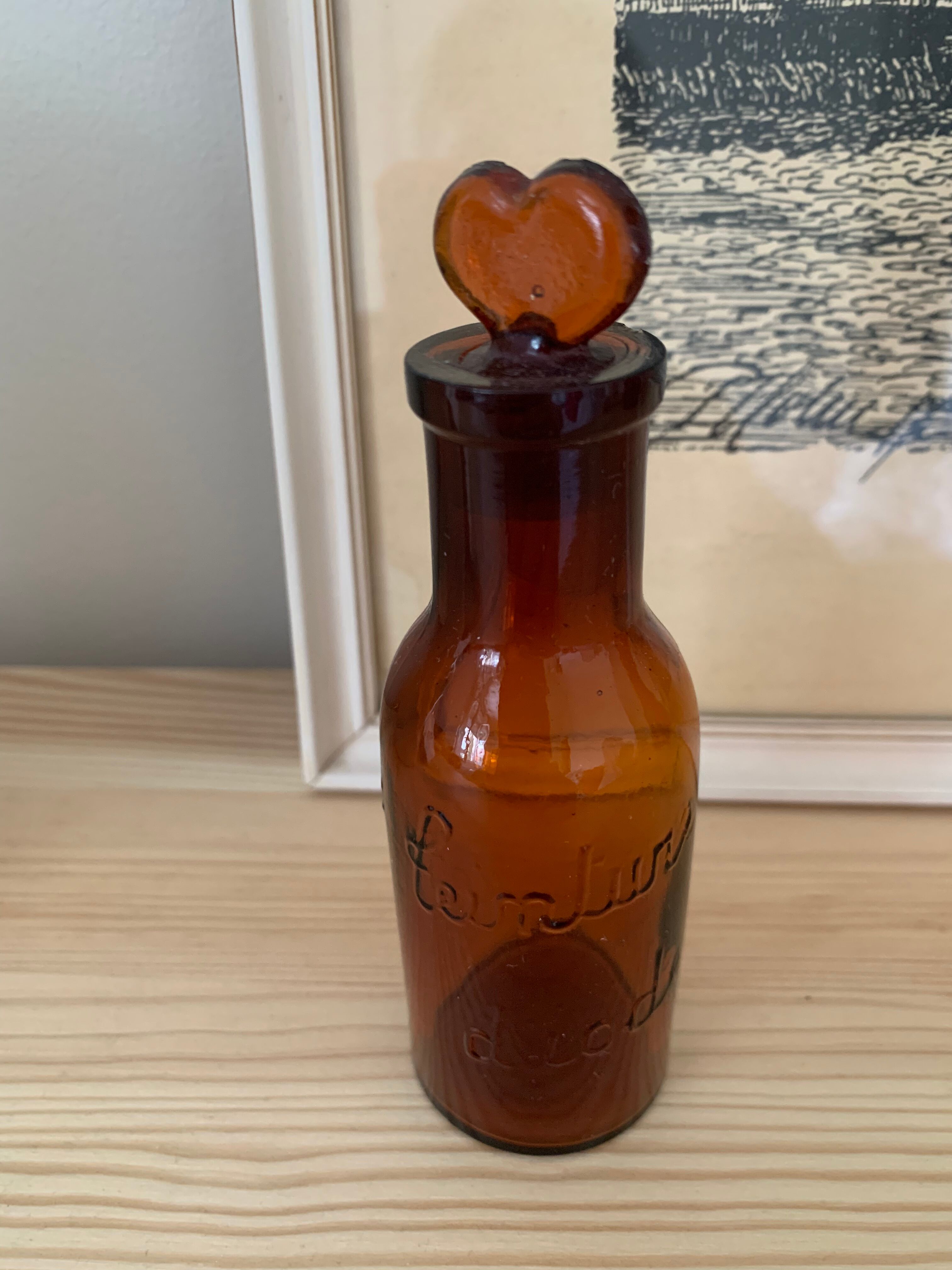 Small amber pharmacy bottle