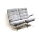 Vintage 2-seater sofa with gray suede upholstery made in the 1970s