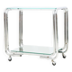 Tubular dessert trolley in chrome, glass and mirror, Italy, 1970s.