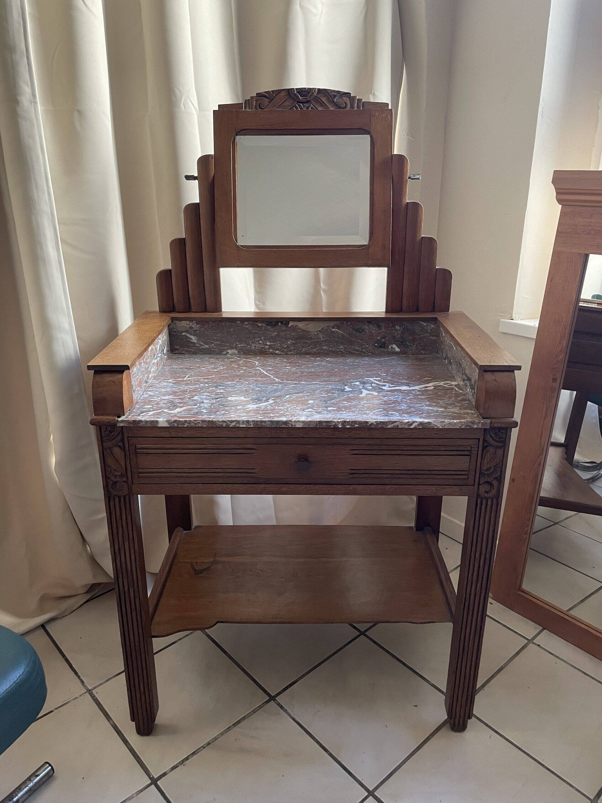 Art Deco oak dressing table