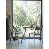 Pair of patinated metal chairs